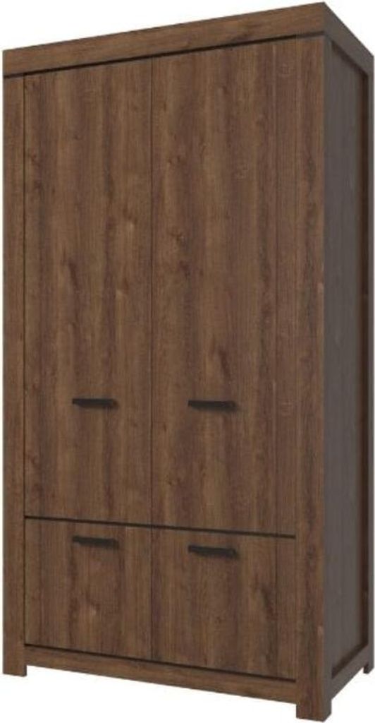 Geräumiger Kleiderschrank mit Stange und Regalen für das Schlafzimmer Brass