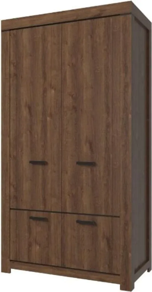 Armoire de chambre Brass spacieuse avec penderie et étagères de rangement