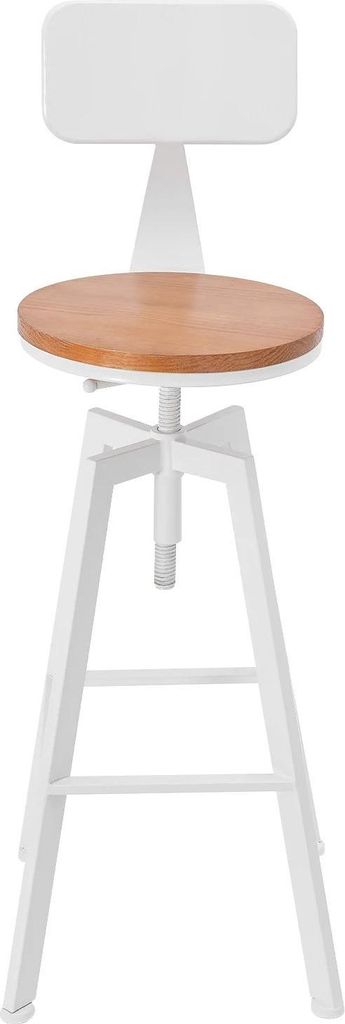 Barhocker 2er-Set - Höhenverstellbar mit Rückenlehne - Sitz Ø 30 cm - Höhe 63–83 cm - Standfuß 33×33 cm - Ohne Armlehnen - Montage erforder...