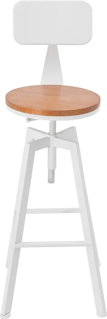 Tabourets de bar pivotants 360° - Dossier & hauteur réglable blanc de riz - Lot 2