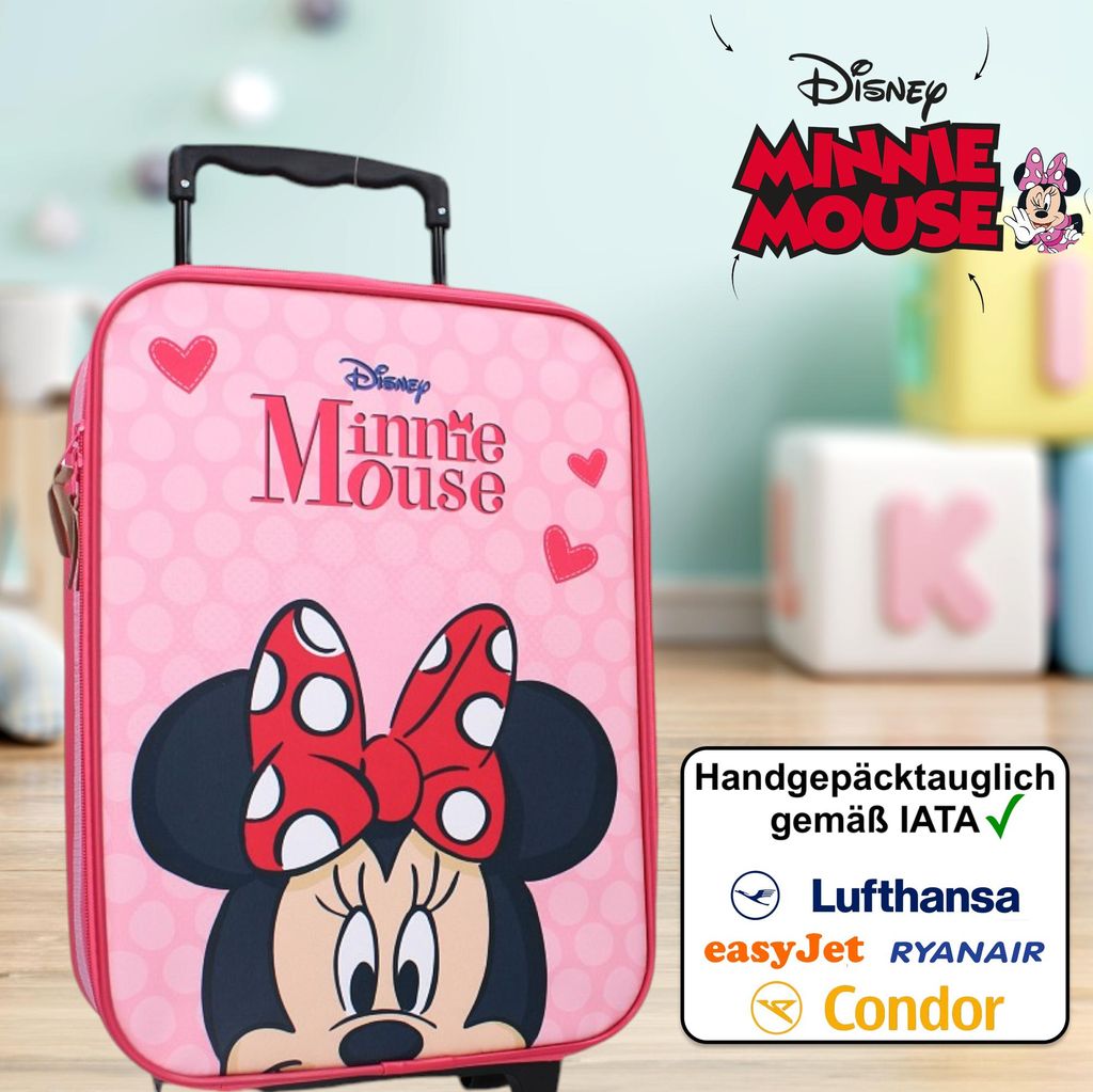 Disney Minnie Mouse Koffer Trolley Kinder Mädchen Produktbild 