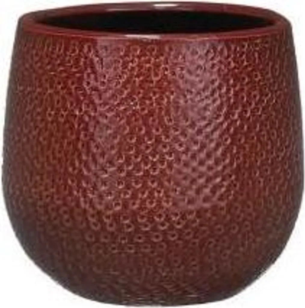 Petit cache-pot bordeaux brillant 14 cm pour sublimer vos plantes déco