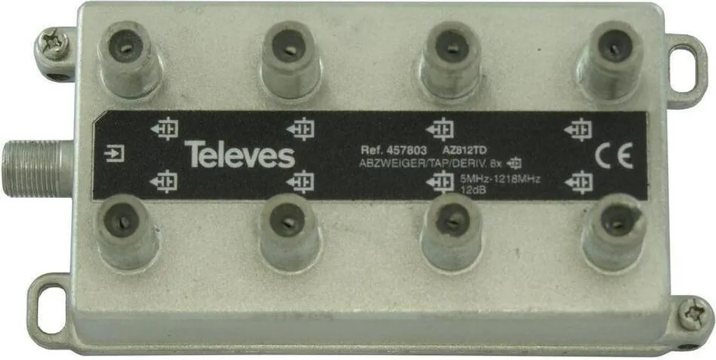 Distributeur TV coaxial 8 voies TELEVES à faible atténuation