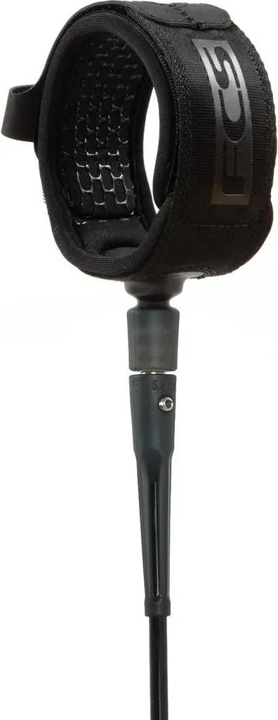 Leash Surf FCS 7' All Round Noir - Cordon Uréthane et Strap Confortable
