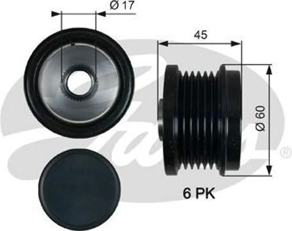 Poulie alternateur Gates OAP7155 haute performance pour Ford Kuga