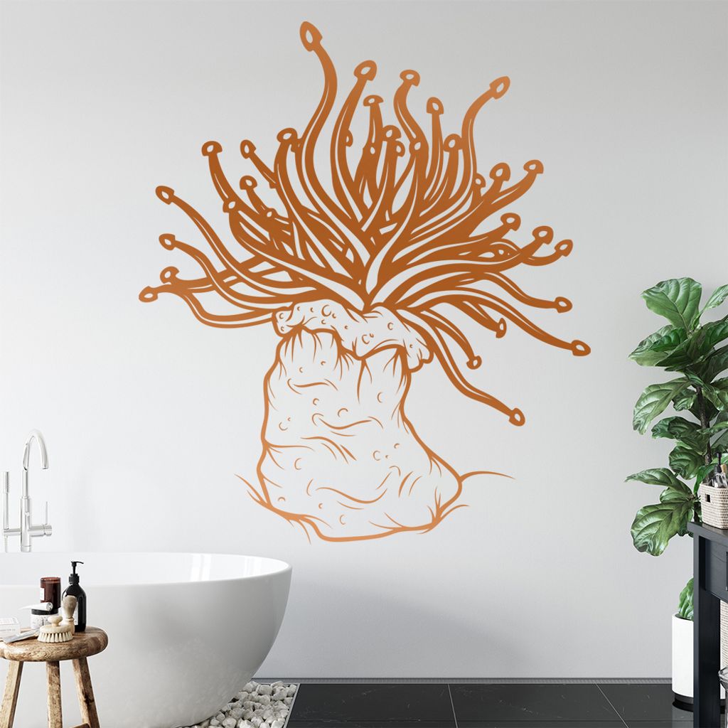 KIWISTAR Seeanemone Seerose Seenelke Wandtattoo in 6 Größen - Wandaufkleber Wall Sticker - Dekoration, Küche, Wohnzimmer, Schlafzimmer, Badezimmer
