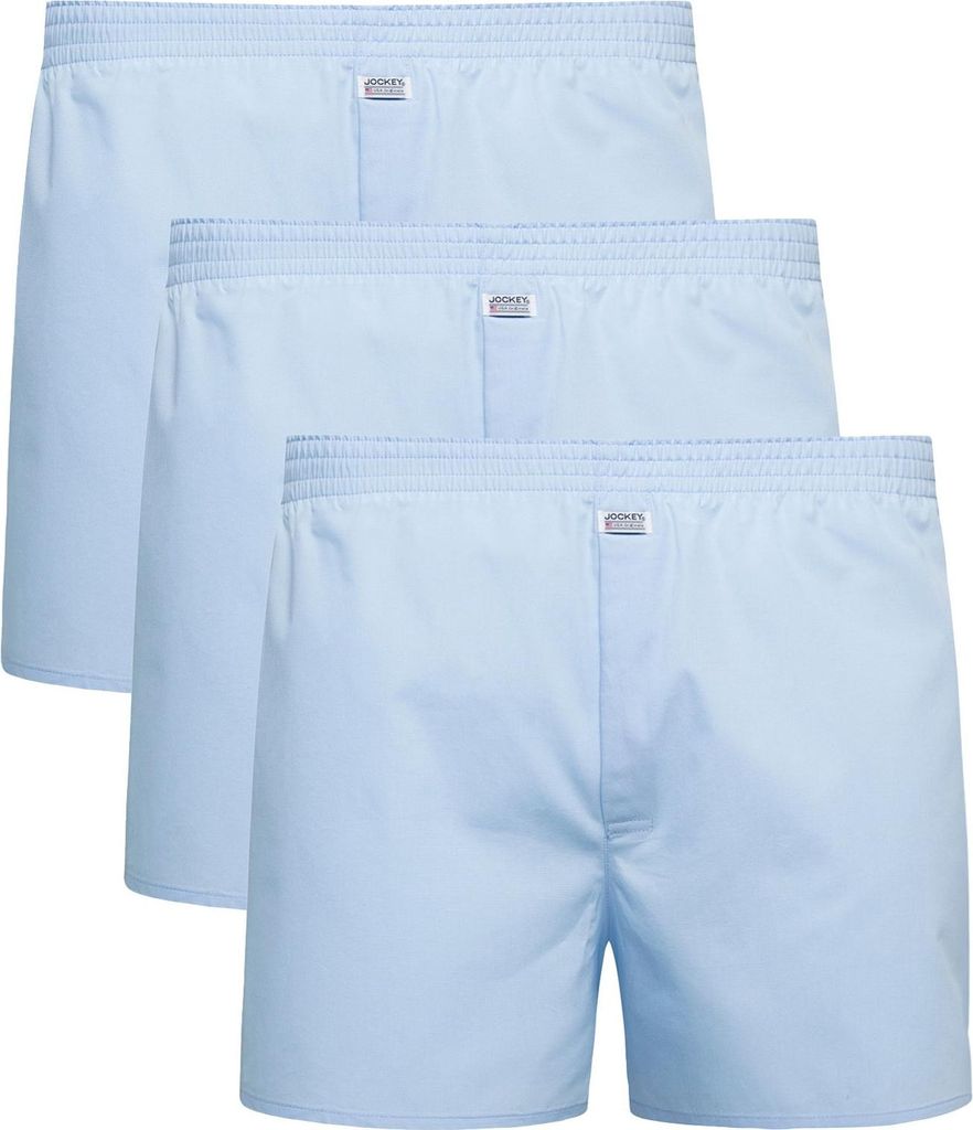 Jockey Herren Web-Boxershorts, 3er-Pack – Everyday Woven Boxer Shorts, verdeckter Eingriff Blau XL