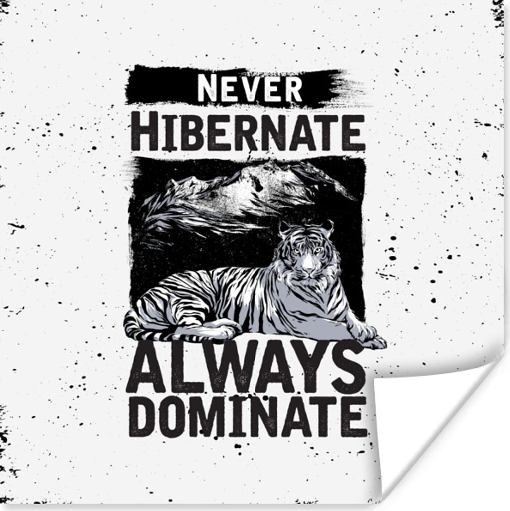 MuchoWow Poster Jahrgang - Tiger - Design 30x30 cm - Wandposter - Printing