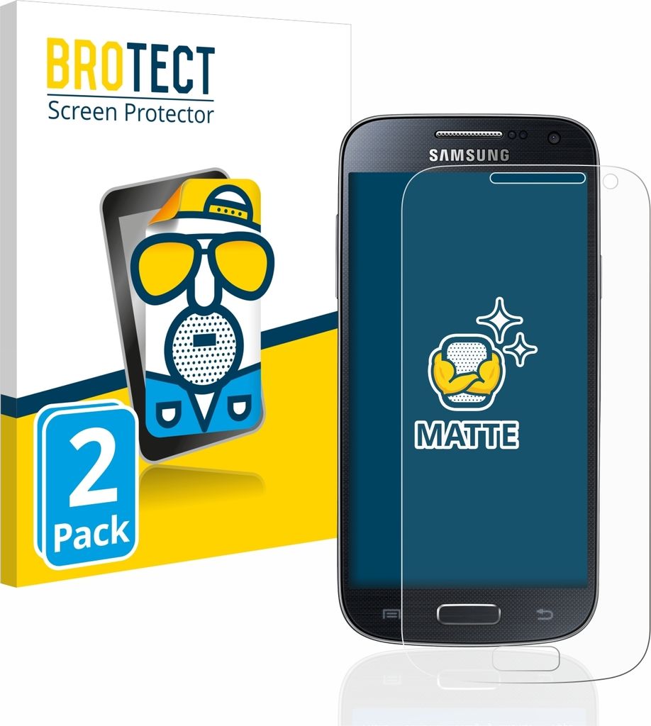 2x BROTECT Schutzfolie für Samsung Galaxy S4 Mini Displayschutz Displayschutzfolie Folie Matt Entspiegelungsfolie