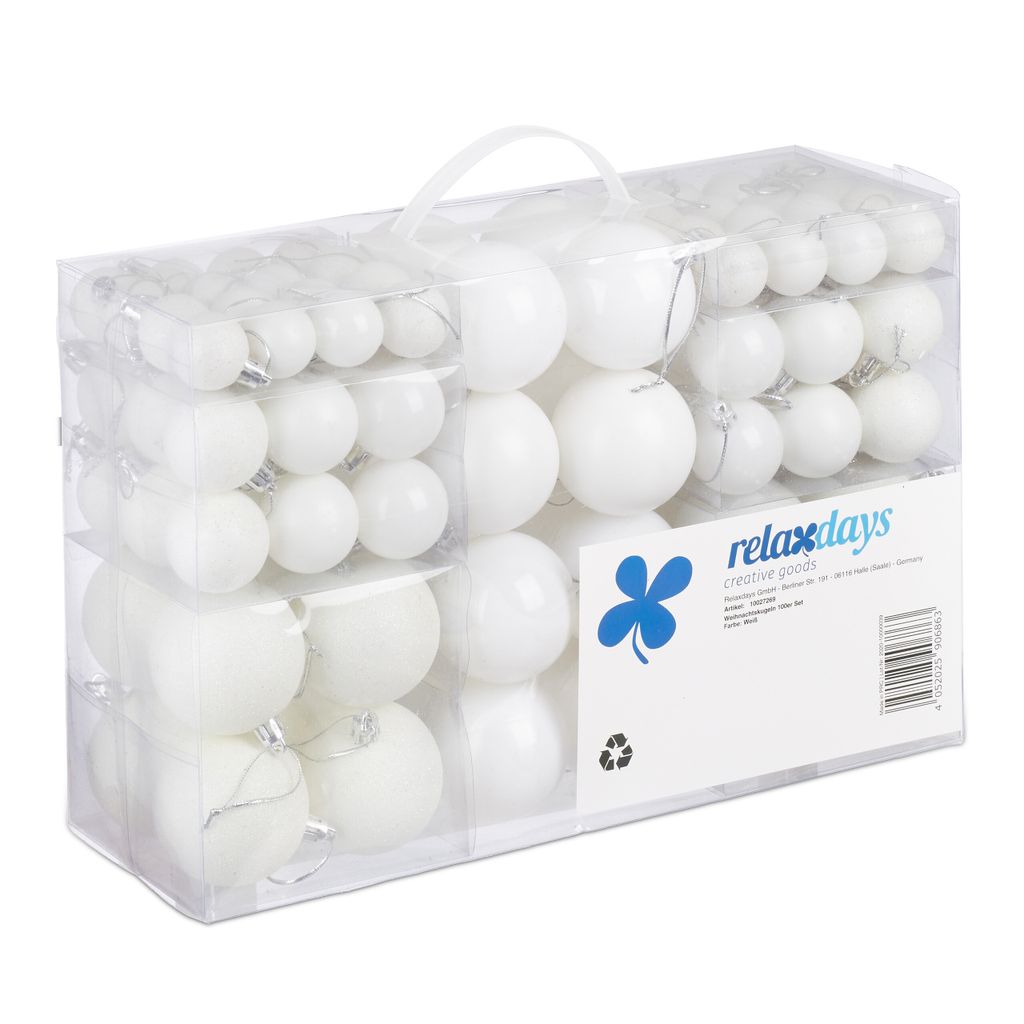 Boules de Noël Relaxdays, lot de 100, décoration de Noël, Image du produit 