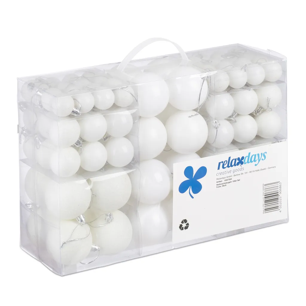 Boules de Noël pack complet de 100 pièces pour décorer un grand sapin