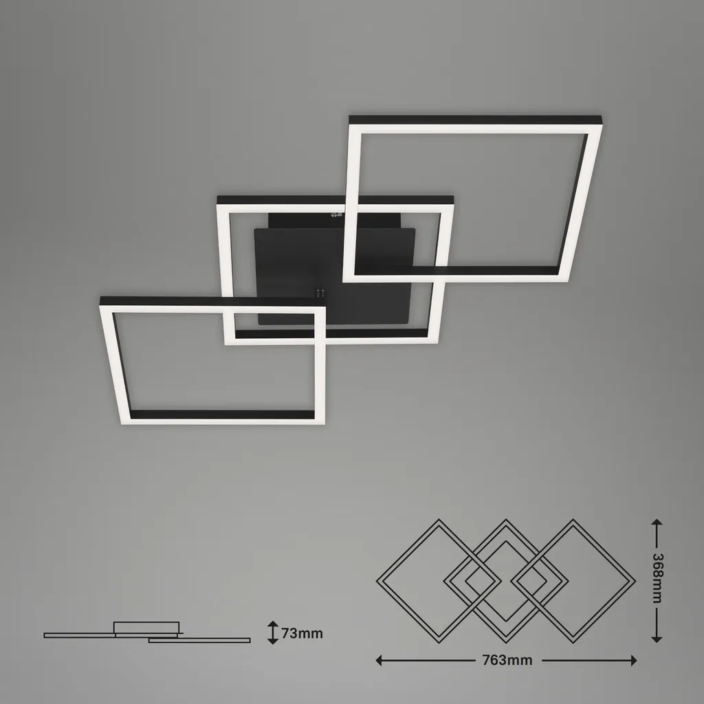 Lampada Soffitto LED Briloner 30W Nero Dimmerabile: Luce Su Misura - 6