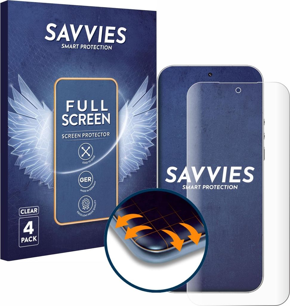 4x Savvies Fullscreen Schutzfolie für Xiaomi 17 Ultra Displayschutz Folie Fullcover Klar Transparent