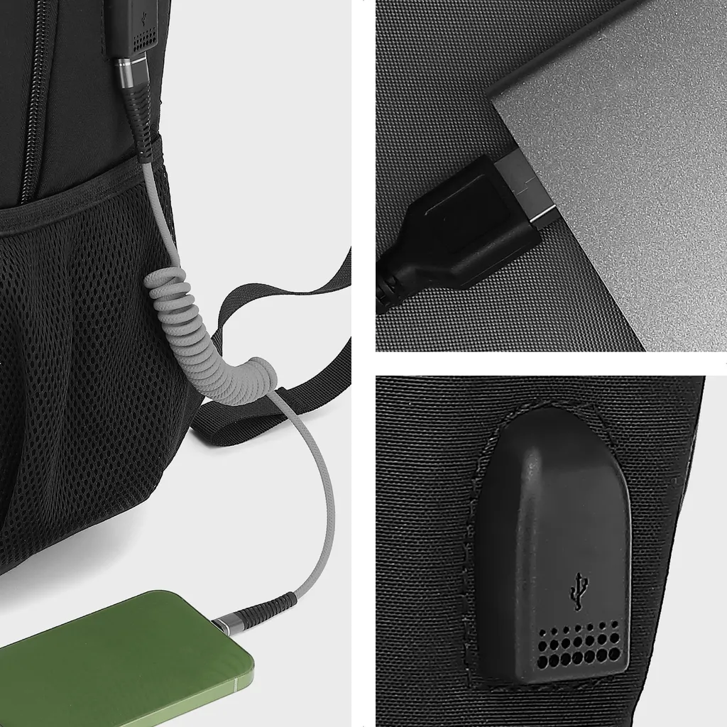 Sac à dos USB pour PC 15,6 pouces - Compartiment rembourré 23L Anthracite