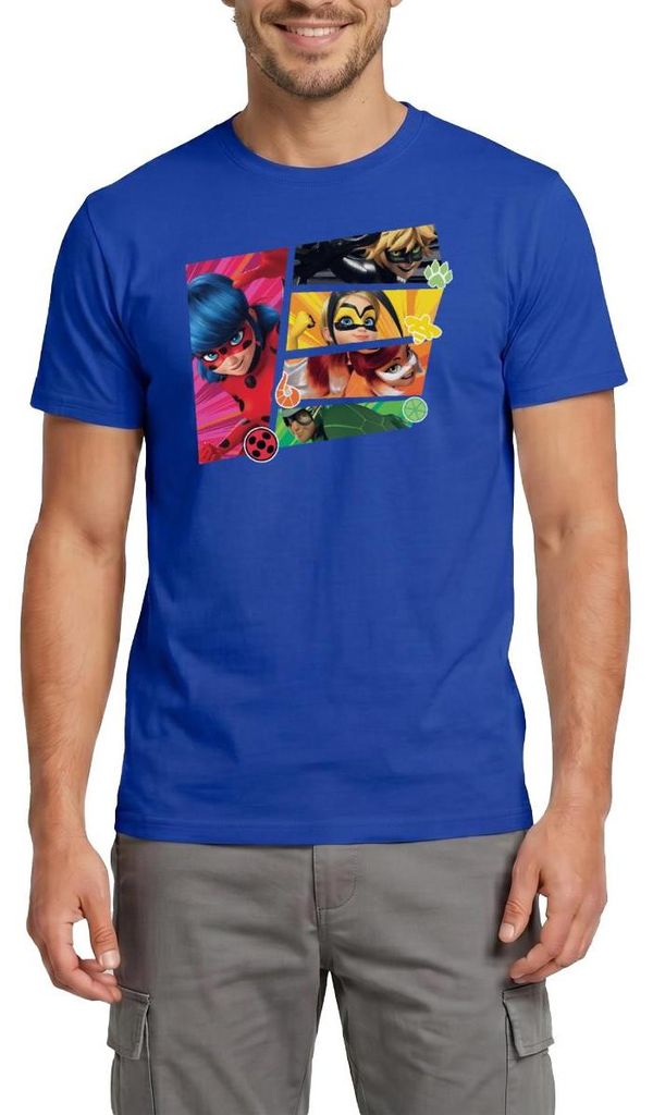 Spreadshirt Miraculous Superhelden Männer T-Shirt, L, Dunkelblau