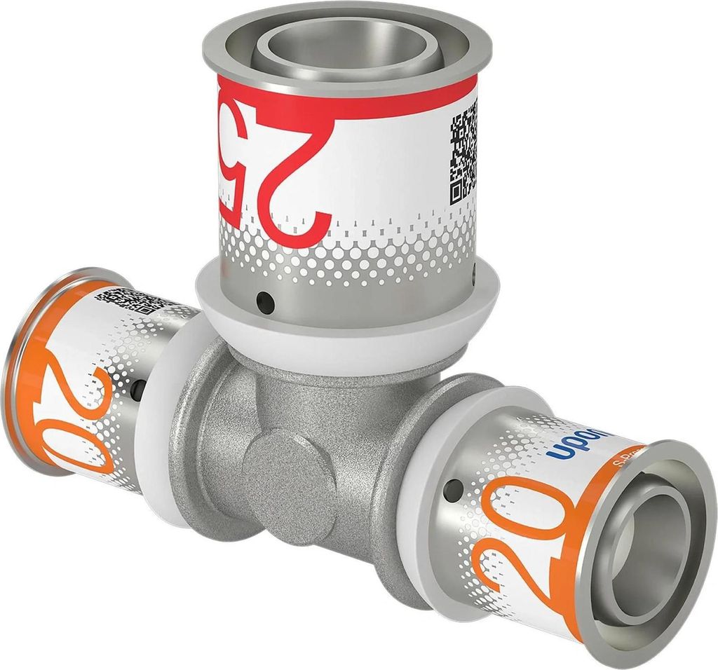 UPONOR S-Press PLUS, T-Stück reduziert, 20-25-20, 1 Stk. Produktbild 