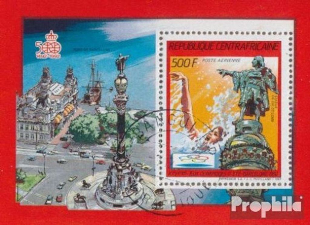 Briefmarken Zentralafrikanische Republik 1987 Mi Block414A (kompl.Ausg.) gestempelt Olympische Sommerspiele
