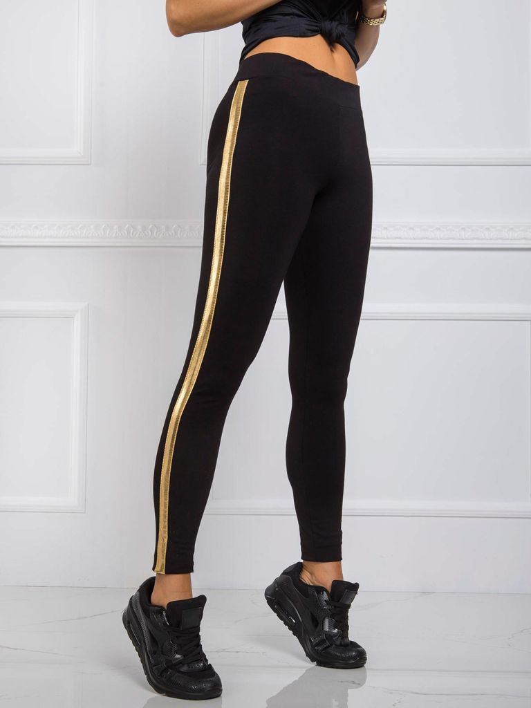 Rue Paris Sport-Leggings für Frauen Gharm schwarzes gold S Produktbild 