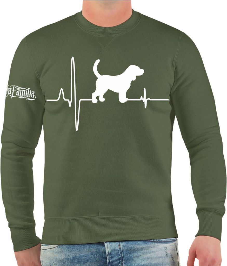 Herren Sweatshirt Beagle Herzschlag