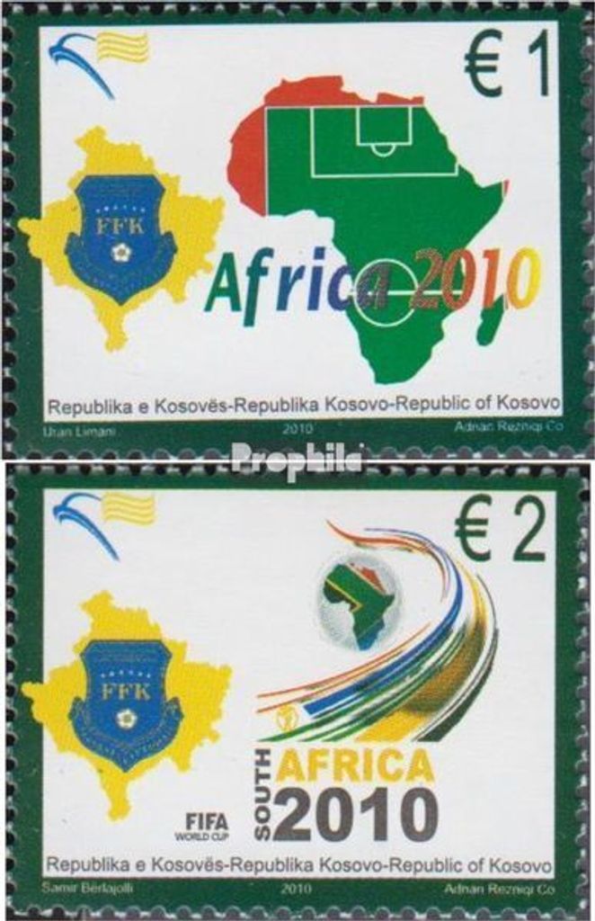 Briefmarken Kosovo 2010 Mi 158-159 (kompl.Ausg.) postfrisch Fußball