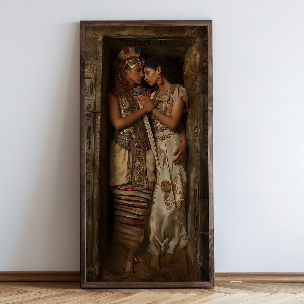 Wallity, HUM120, Dekoratives gerahmtes MDF-Gemälde, 100 % MDF, Mehrfarbig, 60 x 120 x 3,5 cm