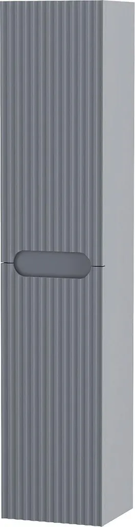 Rangement mural salle de bain LEON Gris 120 cm - Colonne 2 portes