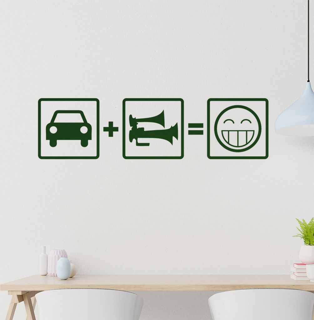 Train Horn Wandtattoo in 6 Größen - Wandaufkleber Wall Sticker - Dekoration, Küche, Wohnzimmer, Schlafzimmer, Badezimmer