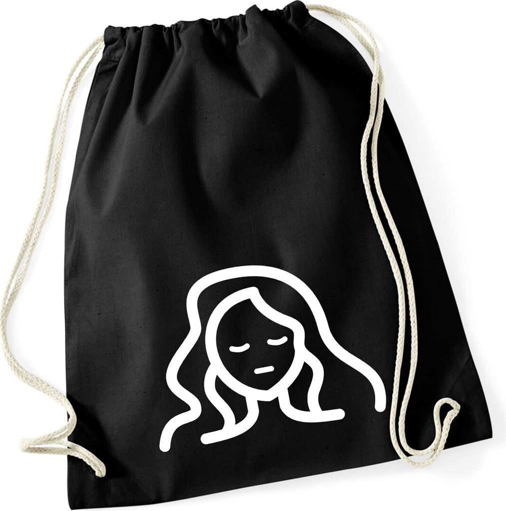 Huuraa Turnbeutel Jungfrau Sternzeichen Symbol 12 Liter Black Baumwolle Rucksack Geschenkidee