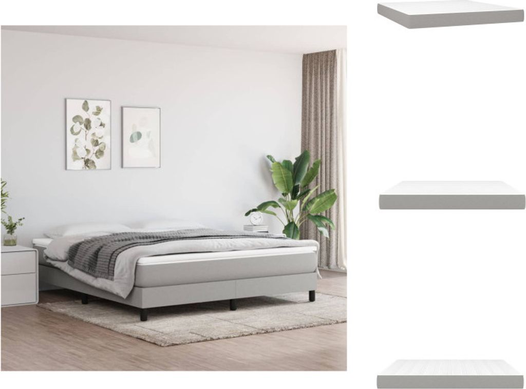vidaXL Materac sprężynowy kieszeniowy jasnoszary 180x200x20 Zdjęcie produktu 