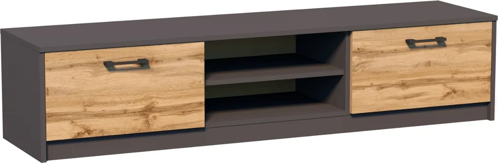 Grand Meuble TV 160cm Chêne Graphite - Fini le Désordre dans votre Salon