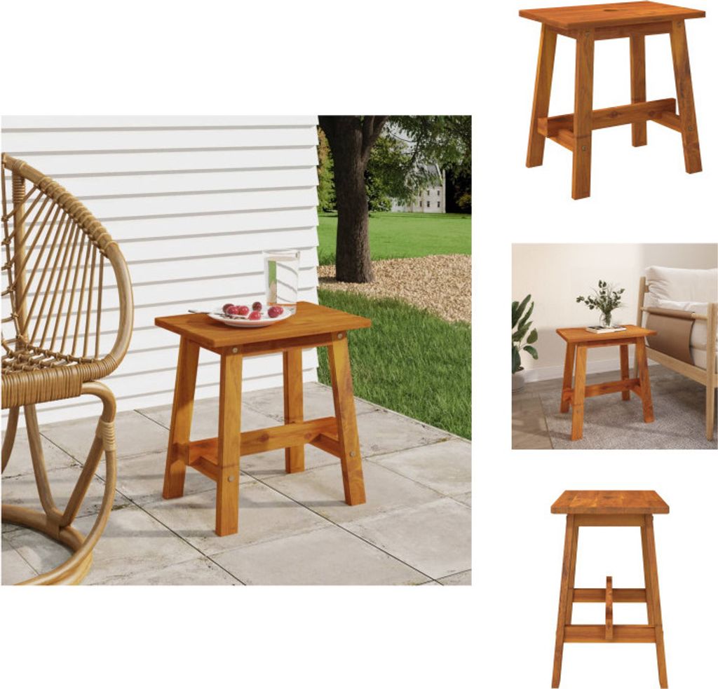 vidaXL Hocker 45x29x45 cm Rechteckig Massivholz Akazie - Klappstühle & Hocker