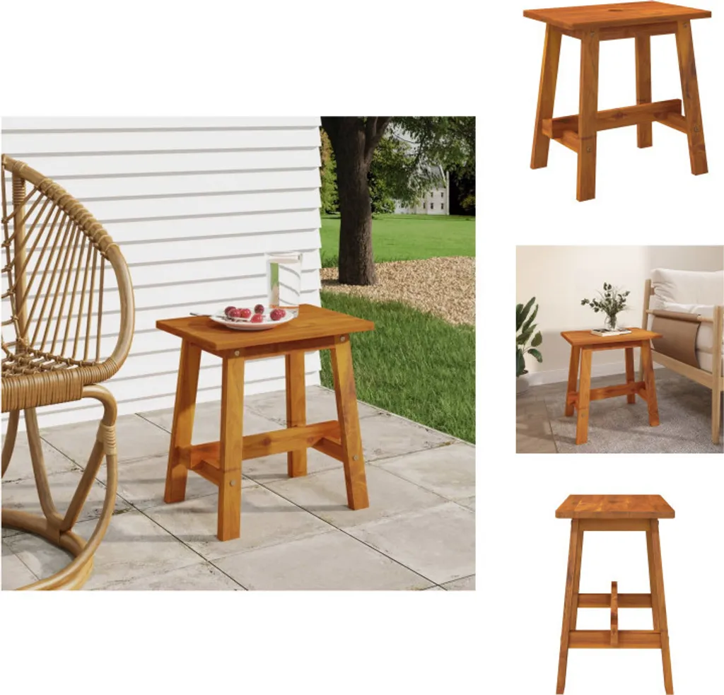 Petit Tabouret de Cuisine en Acacia 45 cm - Idéal Entrée et Salon