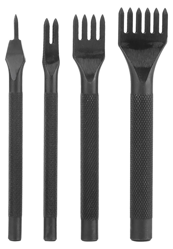 4-teiliges Set zum Selbermachen von Leder-Lochstanzern, Nähwerkzeugen, handgefertigtes Carft-Set (1 + 2 + 4 + 6 Zähne)