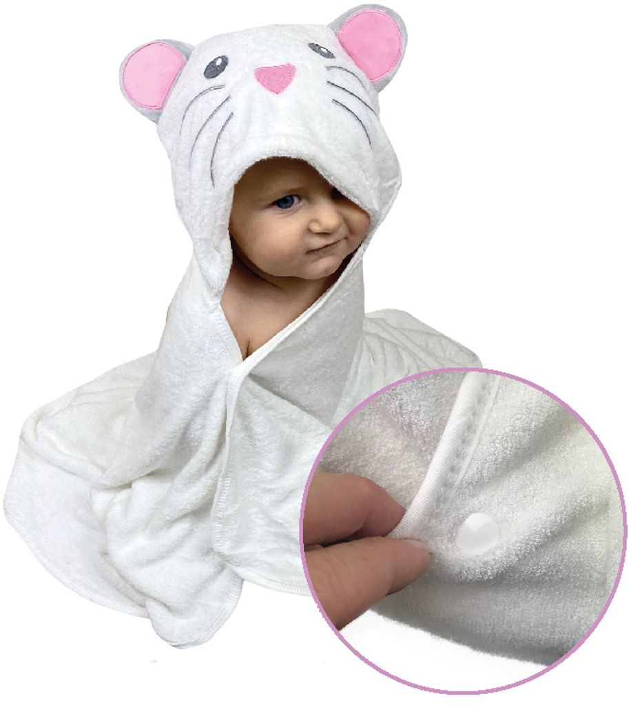 Baby Kapuzenbadetuch Badetuch Kinder Handtuch Geschenk 100% Baumwolle Grau 