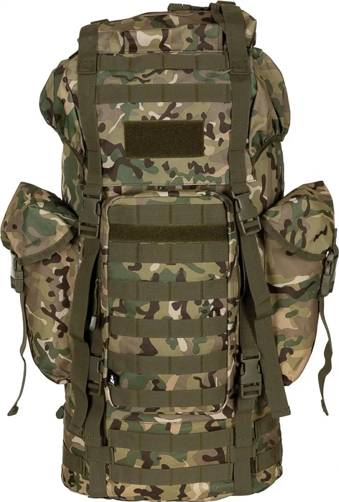 Sac à dos randonnée militaire BW 65L pour bivouac et survie camo MOLLE