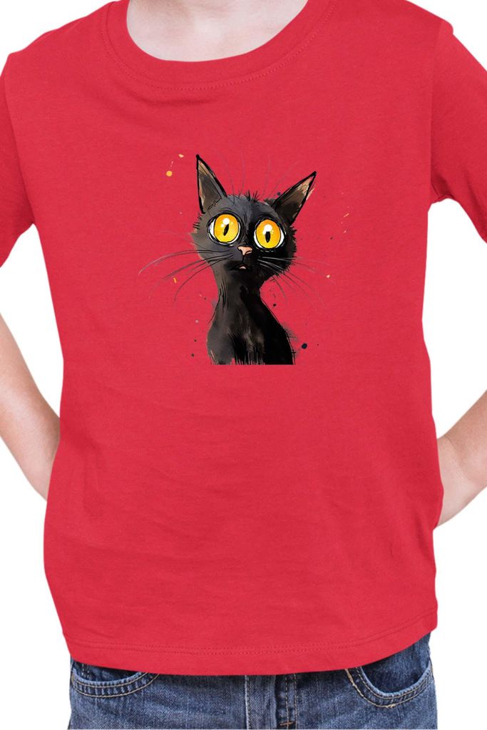 Kinder T-Shirt Funny Cats Breeds Bombay Cat 015, 5-6 Jahr - 116 / Rot