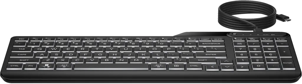 HP 405 Clavier Filaire Rétroéclairé Multi-Dispositifs USB Noir AZERTY