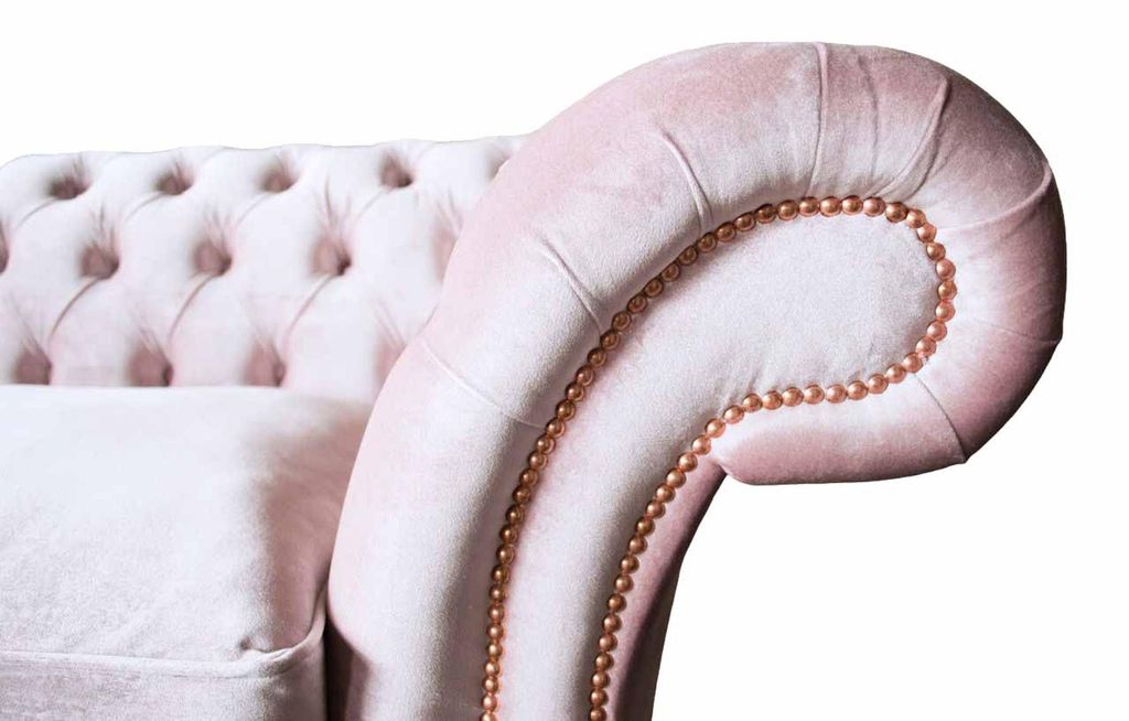 Sofa 3 Sitzer Couch Möbel Design Chesterfield Sitz Textil Polster Neu