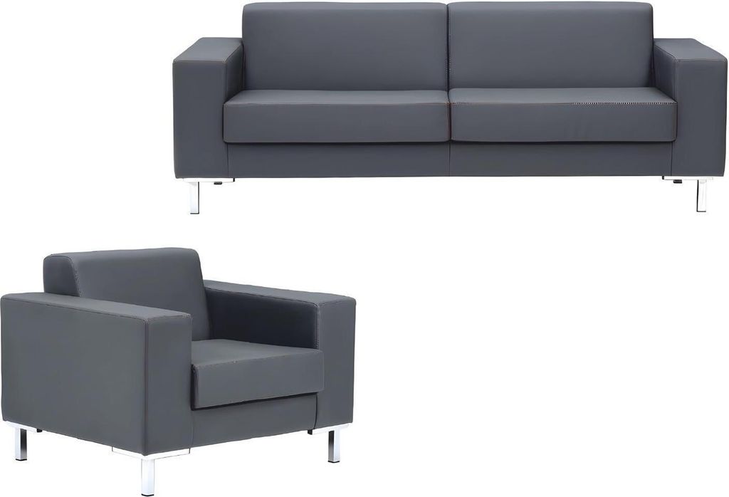 Sessel 2 Sitzer Sofa Polster Design Büromöbel Luxus Stoffsofas Leder