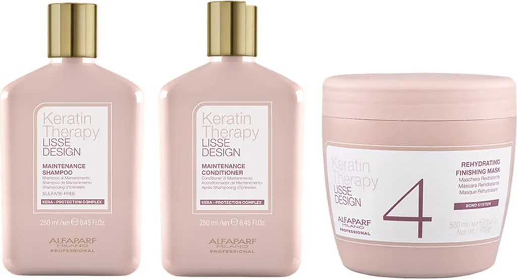 Trattamento Alfaparf Keratin Therapy Lisse Design Kit 3 Pezzi