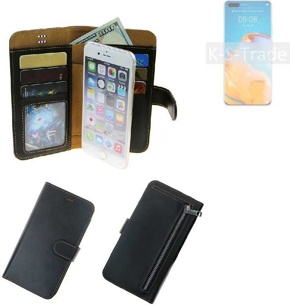 K-S-Trade Schutz Hülle kompatibel mit Huawei P40 Pro+ Klapphülle Case Phone cover Slim Handytasche Handy Hülle schwarz aus Kunstleder (1 Stk)