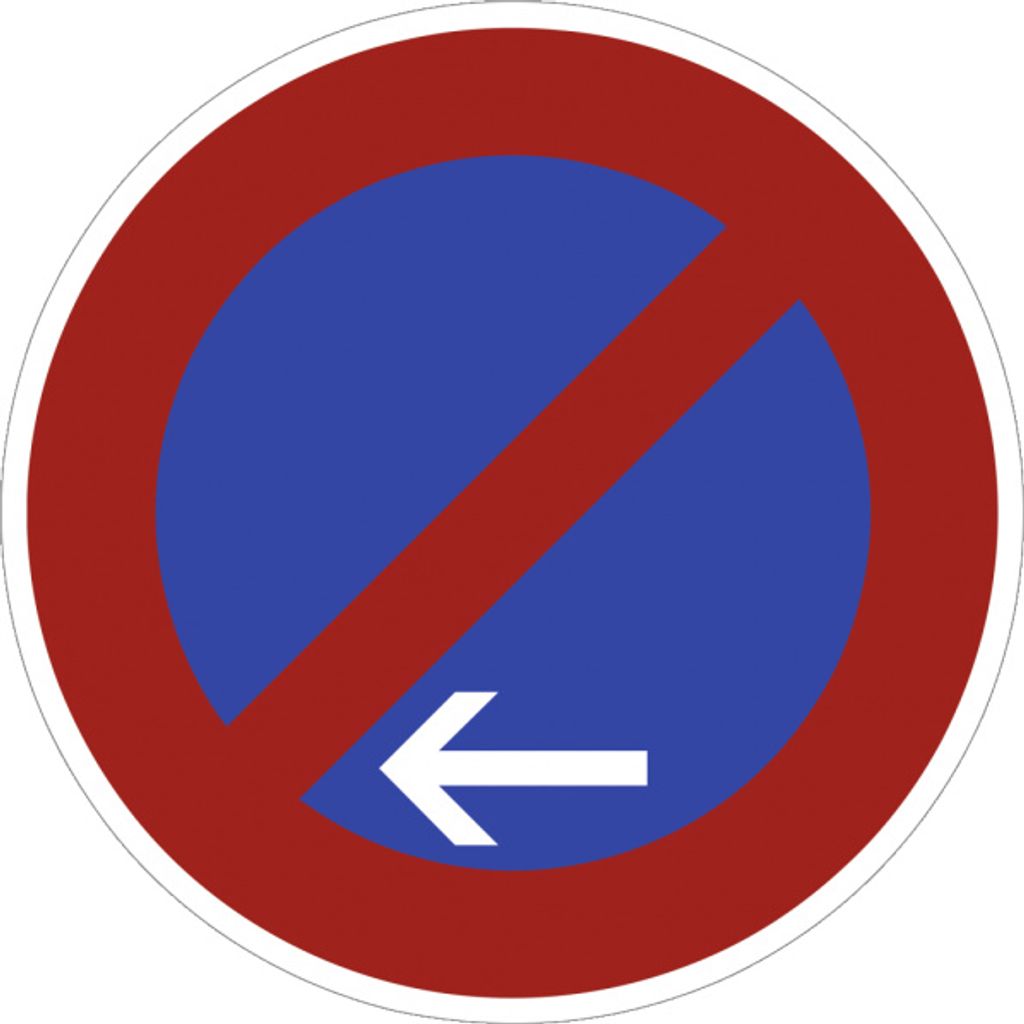 Verkehrsschild VZ286-11, Eingeschränktes Haltverbot Ende (Linksaufstellung), ...