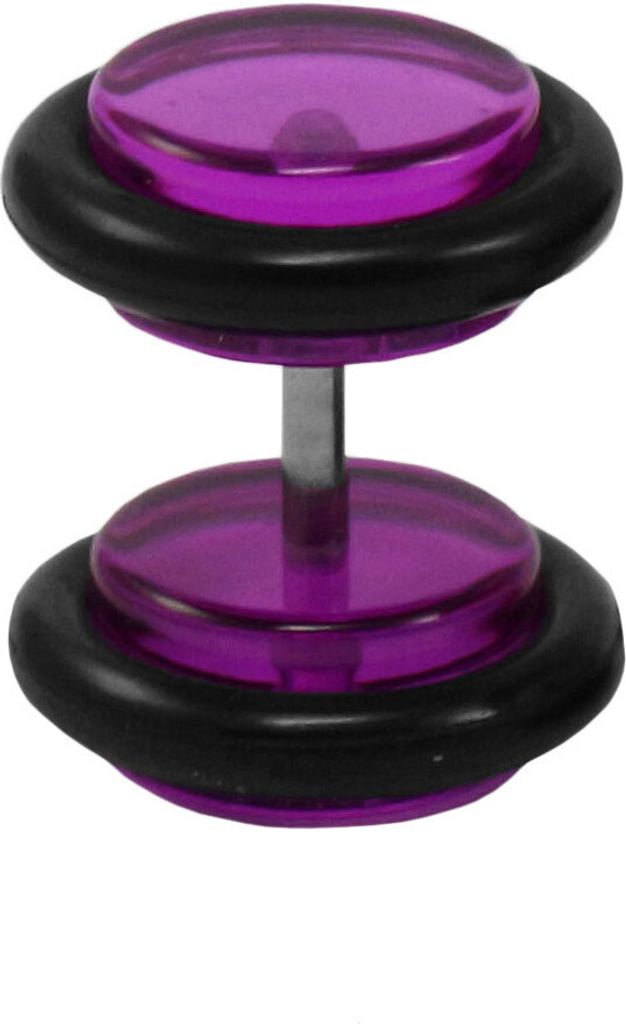 Fake Plugs Ohrstecker in verschiedenen Farben und Größen Größe - 8 mm Farbe - Lila
