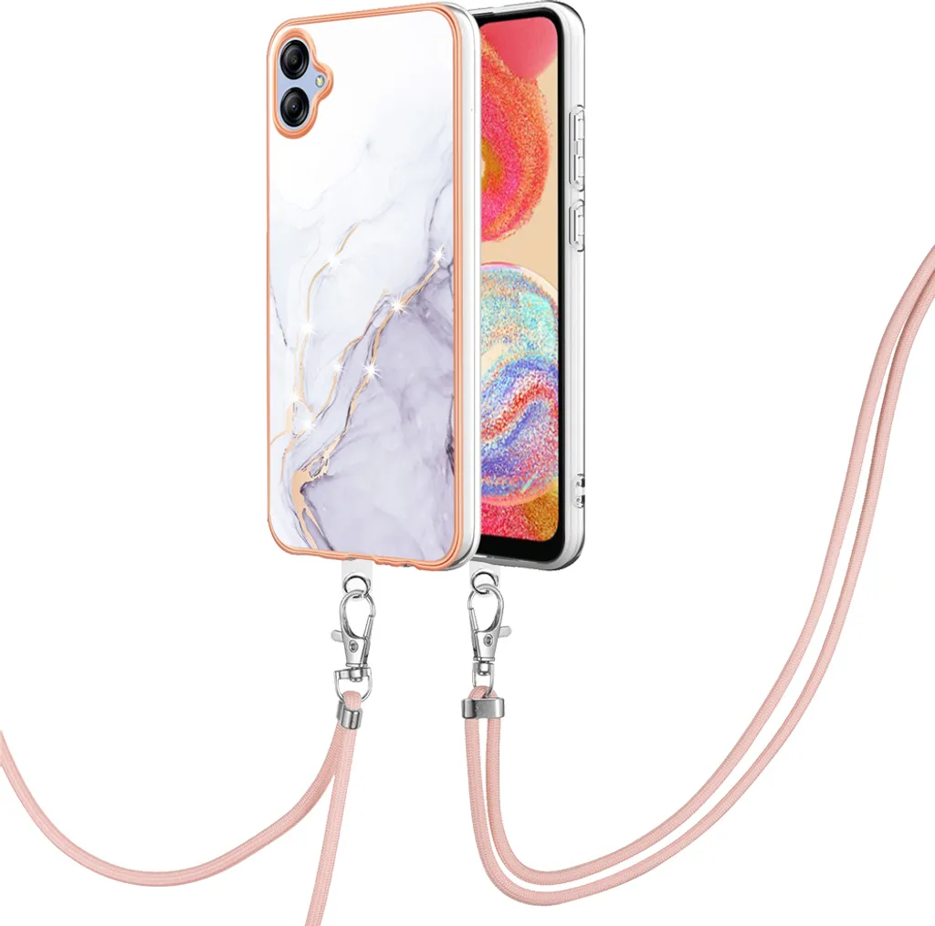 Custodia Professionale Samsung A04E con Tracolla | TPU Bianco Business