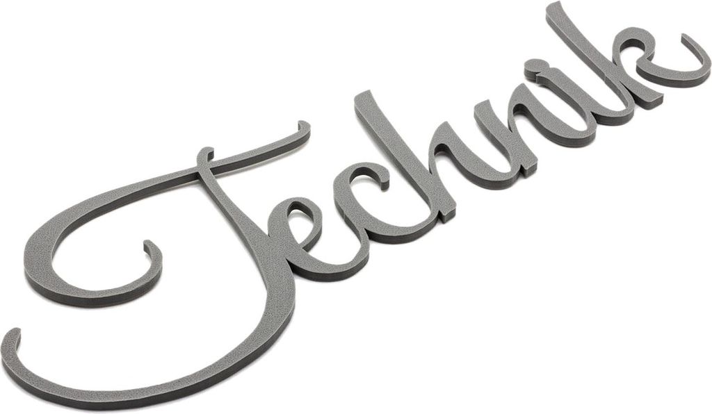 Technik Türschild Schriftzug Firma Name 3D Wandschild Selbstklebend Grau
