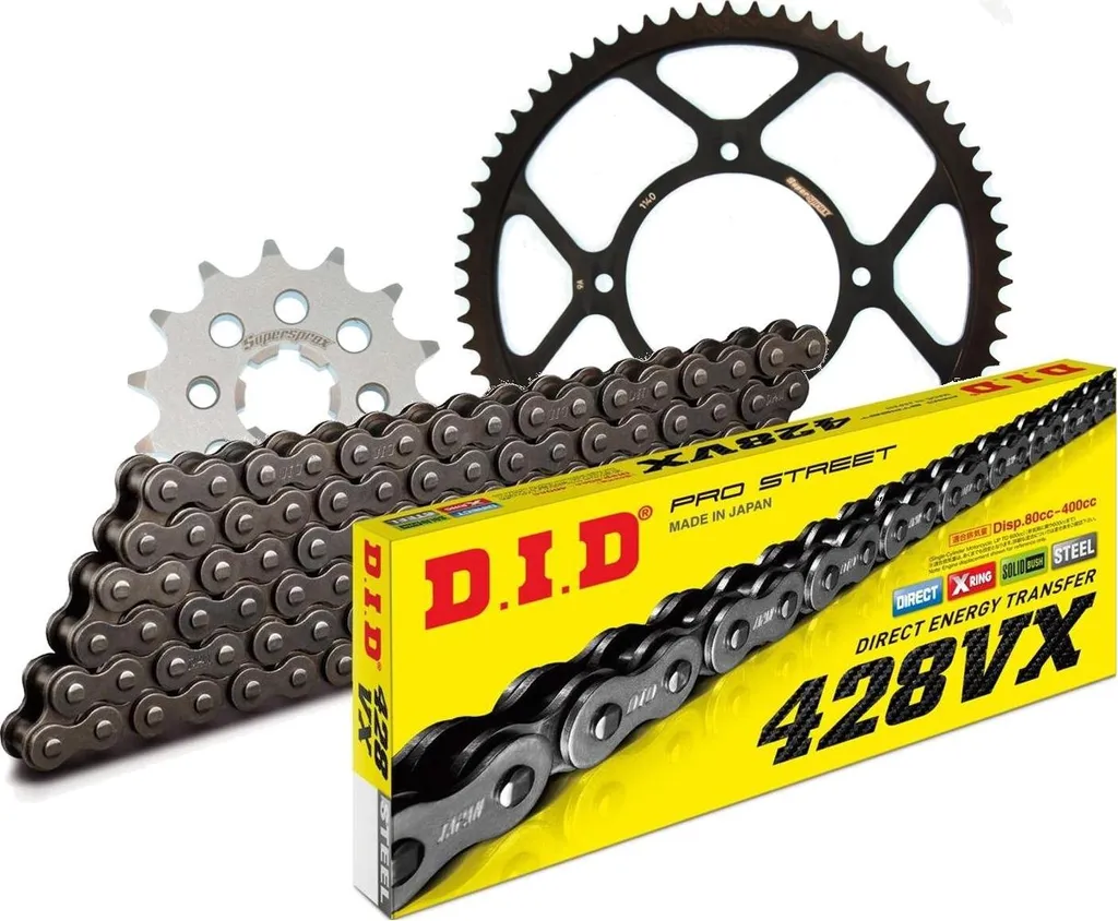 Kit de transmission chaîne acier 428VX 140 maillons Beta RR 125 LC
