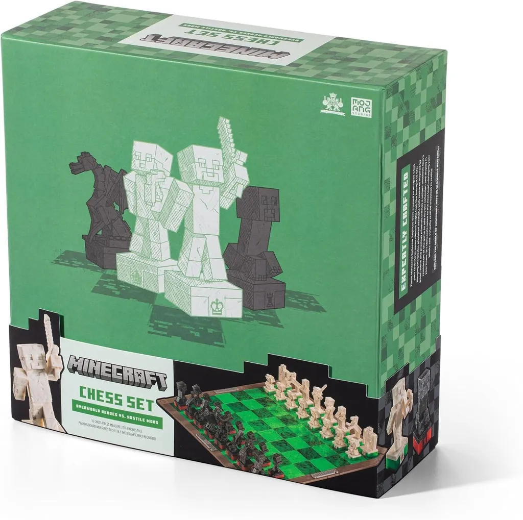 Échiquier Minecraft complet avec figurines Héros et Mobs Hostiles