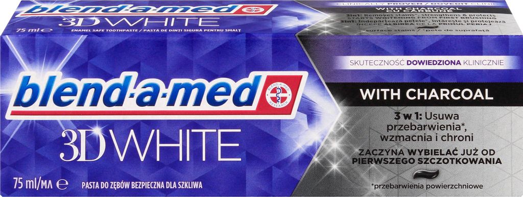 BLEND-A-MED 3D White Zahncreme mit Aktivkohle, 75 ml Produktbild 