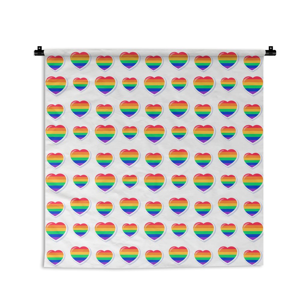 MuchoWow Wandteppich Wandbehang Liebe - Regenbogen - Vorlage 150x150 cm Tapisserie Dekoration Wandtuch - Wohnaccessoires - Modernes