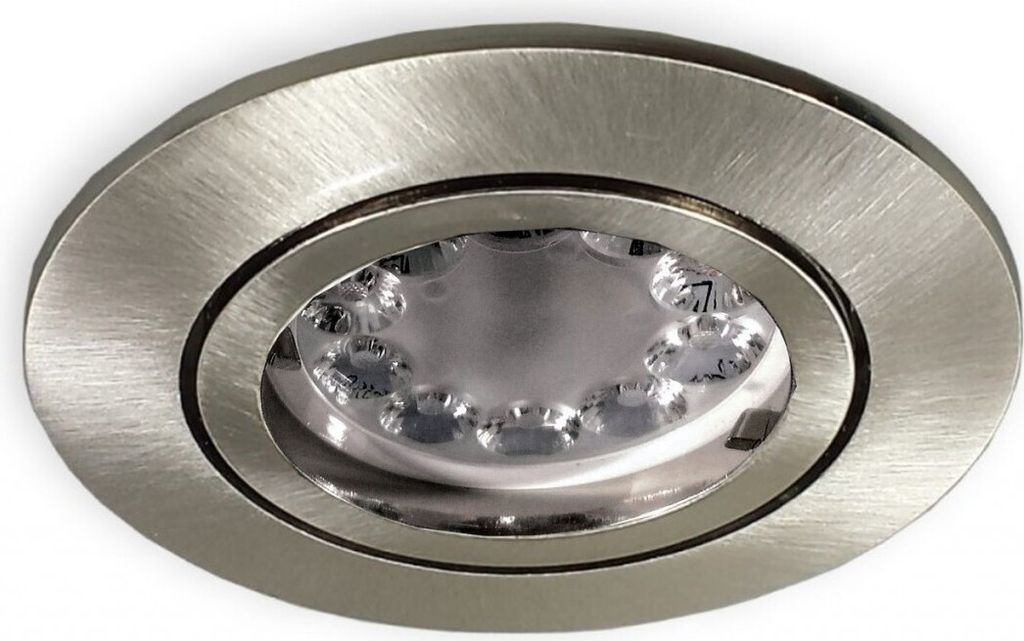 C-Light LED Einbaustrahler CCT GU10 dimmbar 68 mm Lochbohrung alu gebürstet 5,5W 230V